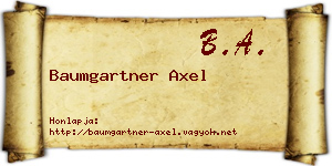Baumgartner Axel névjegykártya